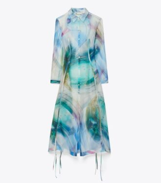 Abito chemisier in organza di seta