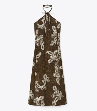 Abito con scollo all’americana in raso