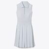 Abito da golf plissettato in jacquard con T Monogram
