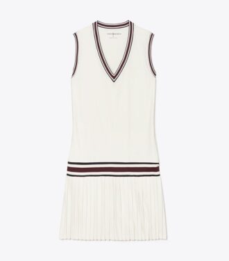 Abito da tennis con scollo a V in jersey tecnico