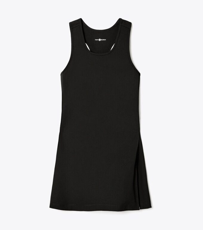 Abito da tennis con spacco laterale in jersey tecnico