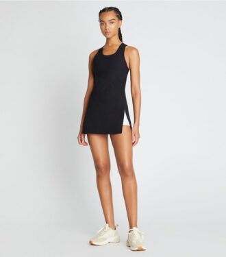 Abito da tennis con spacco laterale in jersey tecnico