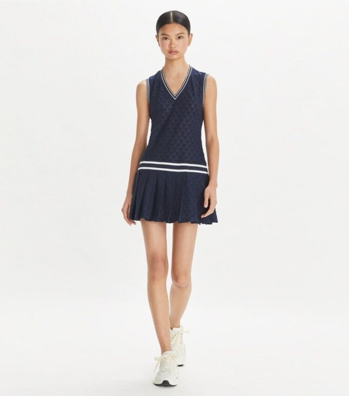 Abito da tennis in jacquard di spugna