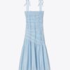 Abito in viscosa con spalline e smock Abito in viscosa con spalline e smock