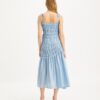 Abito in viscosa con spalline e smock Abito in viscosa con spalline e smock