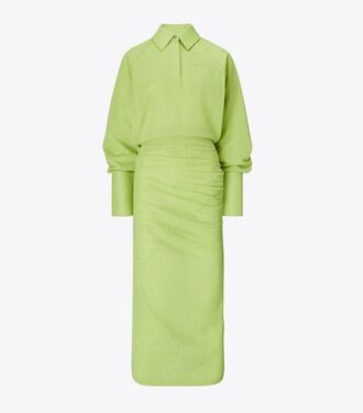 Abito jacquard con polsini