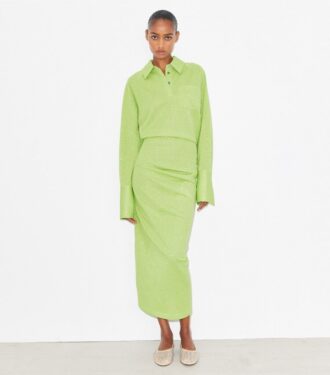 Abito jacquard con polsini