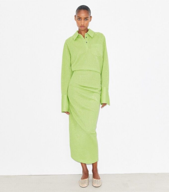 Abito jacquard con polsini Abito jacquard con polsini