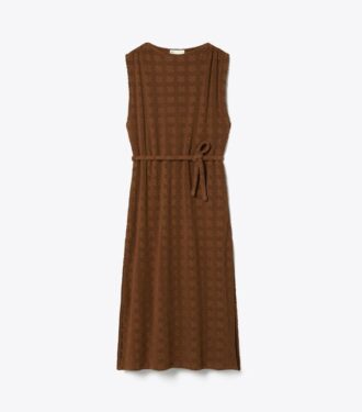 Abito lungo in jacquard di spugna
