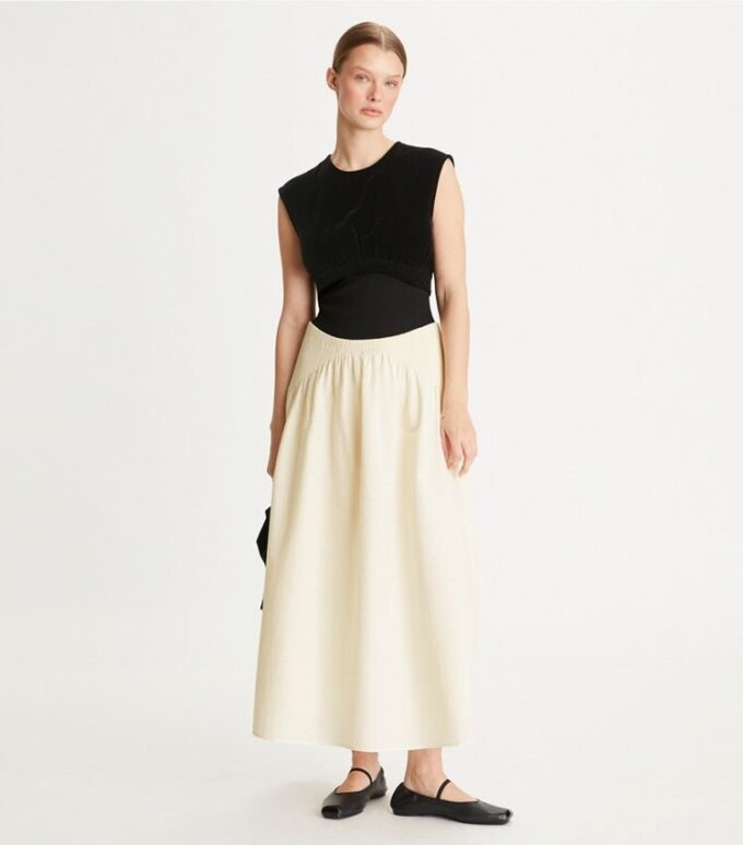 Abito plissettato color block