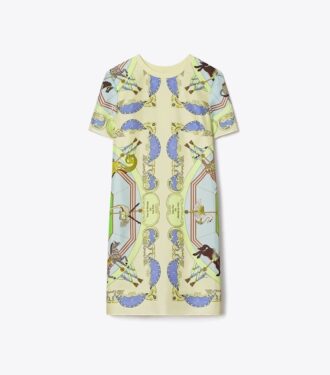 Abito T-shirt con davanti in seta