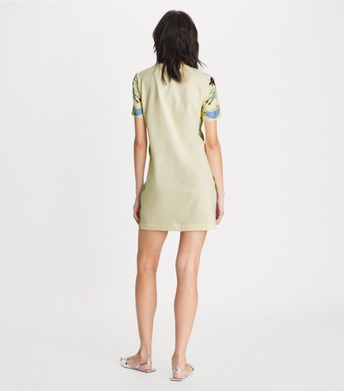 Abito T-shirt con davanti in seta Abito T-shirt con davanti in seta