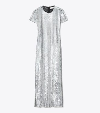 Abito T-shirt con paillettes