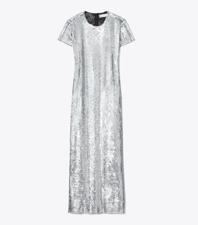 Abito T-shirt con paillettes