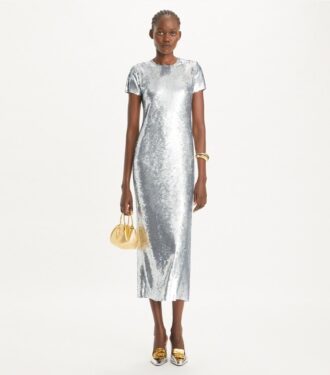 Abito T-shirt con paillettes