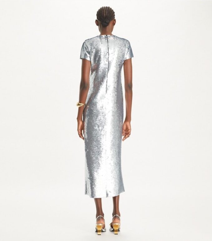 Abito T-shirt con paillettes