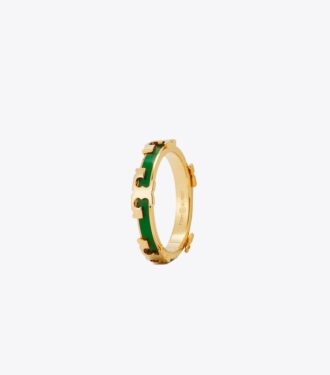 Anello smaltato Serif-T impilabile