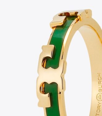 Anello smaltato Serif-T impilabile