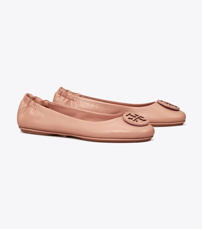 Ballerine da viaggio Minnie con logo in pelle