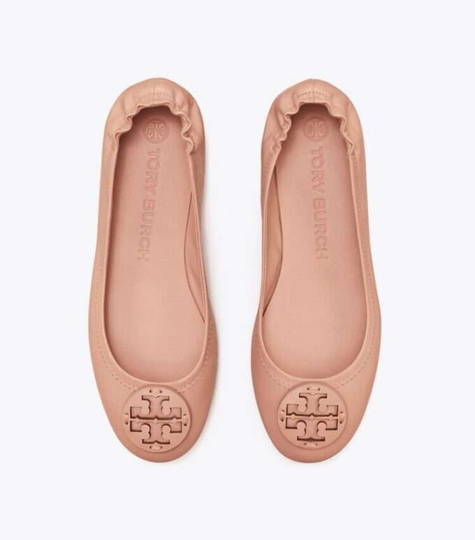 Ballerine da viaggio Minnie con logo in pelle