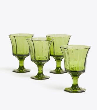 Bicchieri da acqua in vetro pressato, set di 4