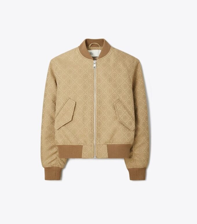 Bomber con monogramma T jacquard