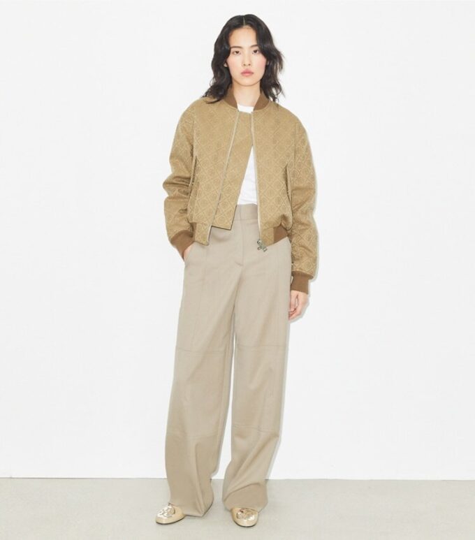 Bomber con monogramma T jacquard