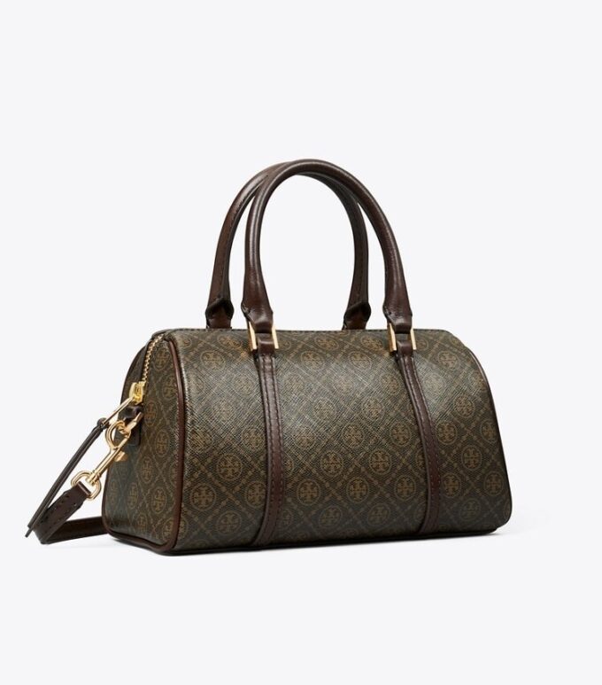 Borsa a botte piccola in tela rivestita con T Monogram