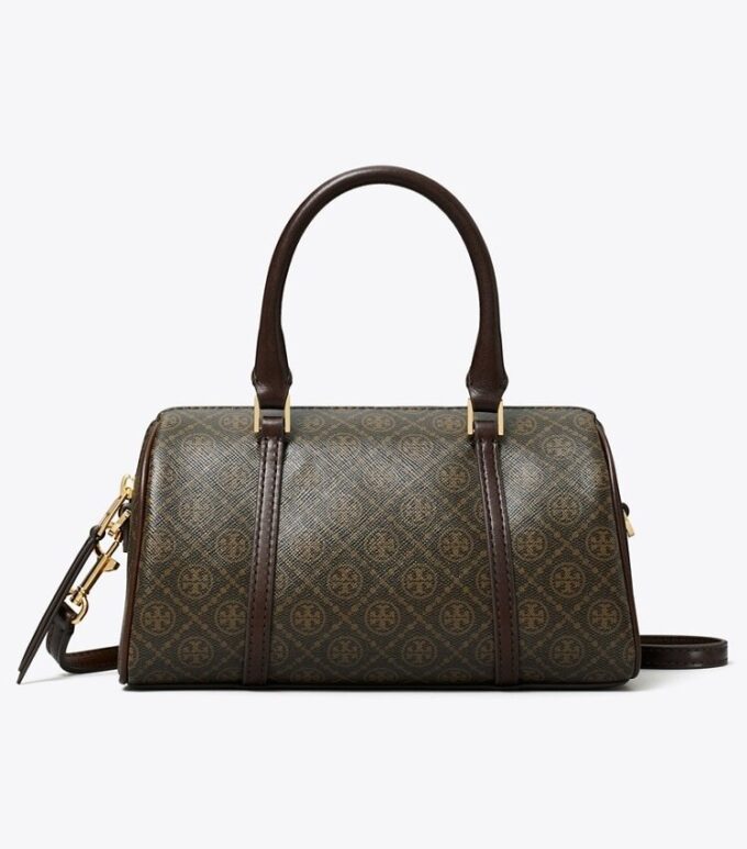 Borsa a botte piccola in tela rivestita con T Monogram