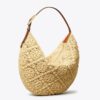 Borsa a palloncino in rafia con monogramma T Monogram Borsa a palloncino in rafia con monogramma T Monogram