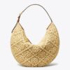 Borsa a palloncino in rafia con monogramma T Monogram Borsa a palloncino in rafia con monogramma T Monogram