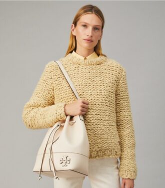 Borsa a secchiello con coulisse liscia McGraw