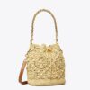 Borsa a secchiello in rafia con monogramma T Monogram Borsa a secchiello in rafia con monogramma T Monogram