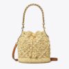 Borsa a secchiello in rafia con monogramma T Monogram Borsa a secchiello in rafia con monogramma T Monogram