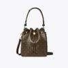 Borsa a secchiello in tela rivestita con T Monogram Borsa a secchiello in tela rivestita con T Monogram