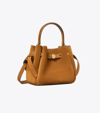 Borsa a secchiello Mini Romy in pelle scamosciata