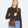 Borsa a secchiello Mini Romy in pelle scamosciata
