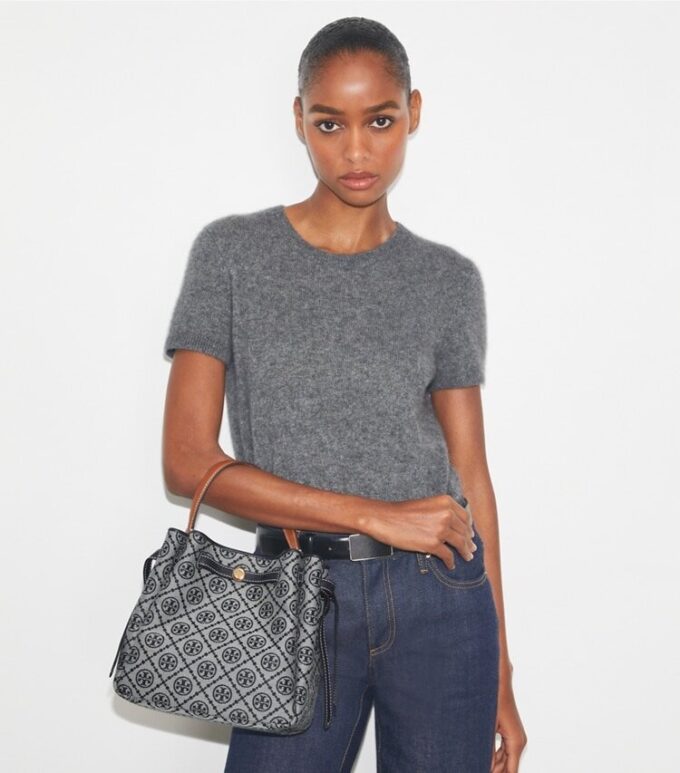 Borsa a secchiello Romy con T Monogram Borsa a secchiello Romy con T Monogram
