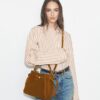 Borsa a secchiello Romy in pelle scamosciata
