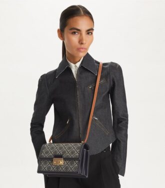 Borsa a tracolla con monogramma T Monogram