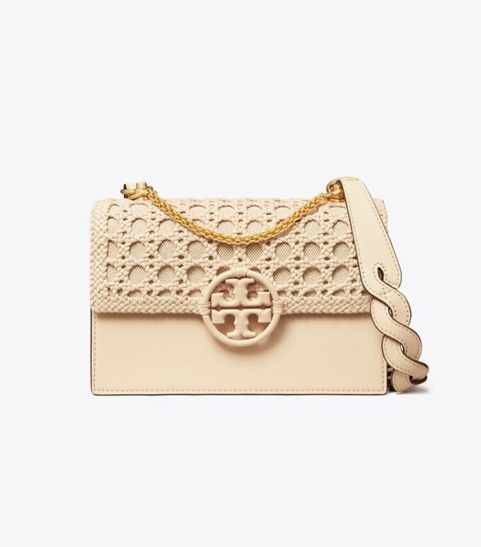 Borsa a tracolla con patta piccola Miller Basket-Weave