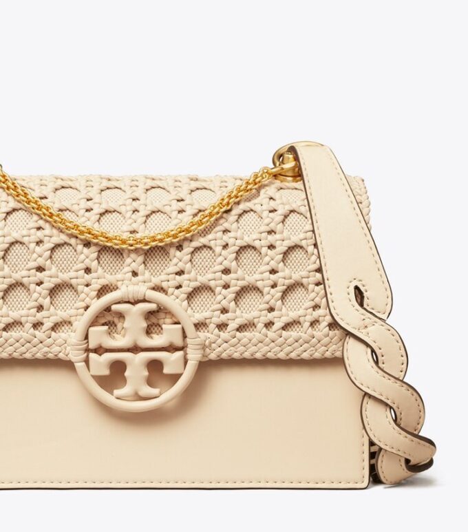 Borsa a tracolla con patta piccola Miller Basket-Weave