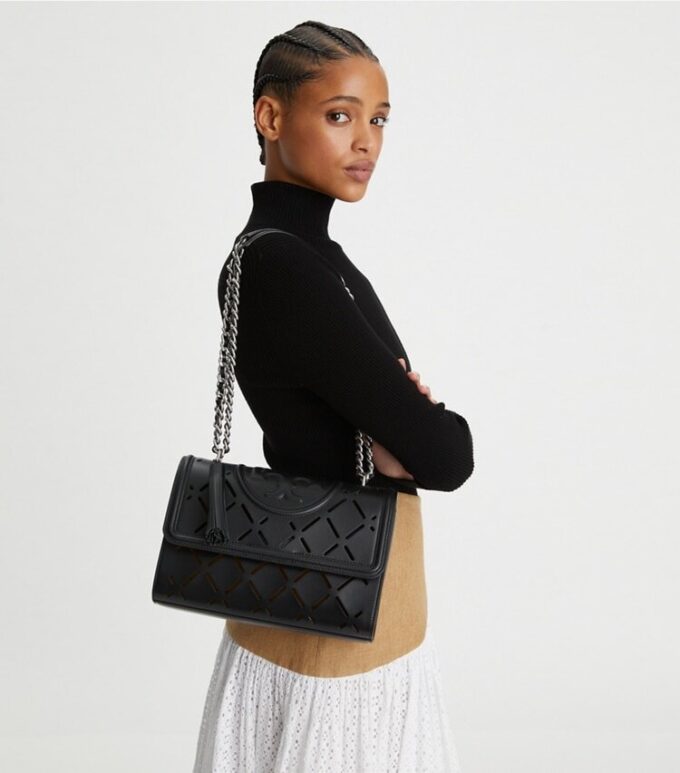Borsa a tracolla convertibile Fleming Diamond Perforated Borsa a tracolla convertibile Fleming Diamond Perforated