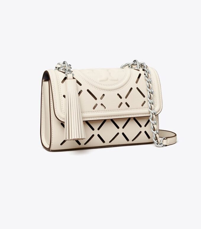 Borsa a tracolla convertibile piccola Fleming Diamond Perforated Borsa a tracolla convertibile piccola Fleming Diamond Perforated