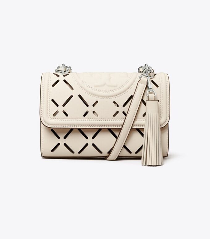 Borsa a tracolla convertibile piccola Fleming Diamond Perforated Borsa a tracolla convertibile piccola Fleming Diamond Perforated