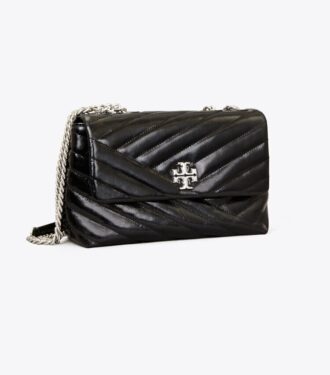 Borsa a tracolla convertibile piccola Kira Chevron Textured