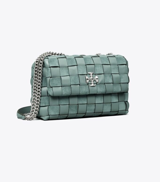 Borsa a tracolla convertibile piccola Kira Chevron Woven