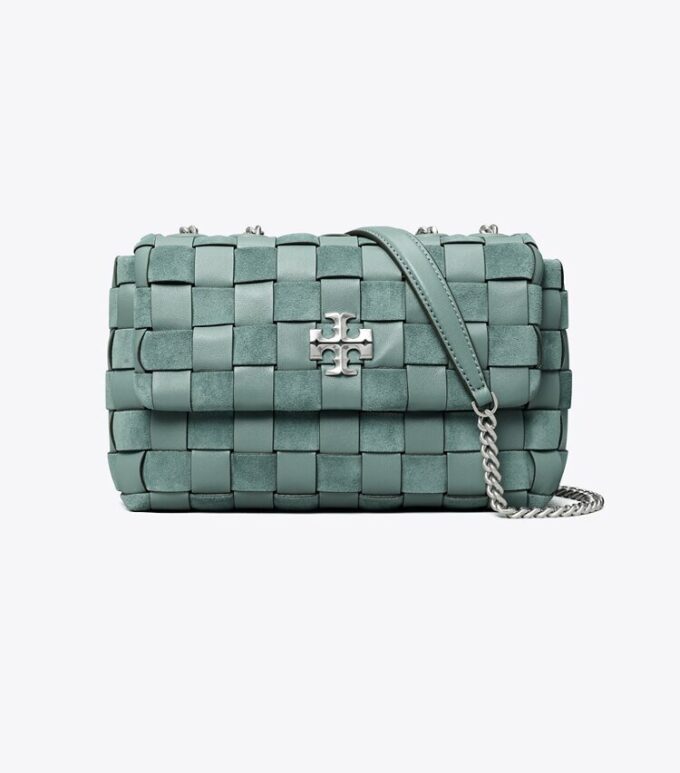 Borsa a tracolla convertibile piccola Kira Chevron Woven