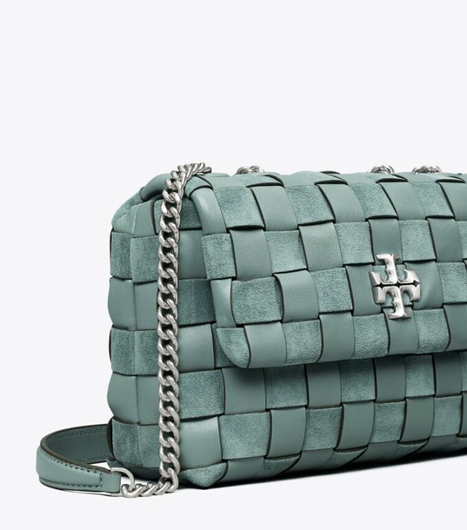 Borsa a tracolla convertibile piccola Kira Chevron Woven