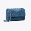 Borsa a tracolla convertibile Small Fleming in morbido denim Borsa a tracolla convertibile Small Fleming in morbido denim